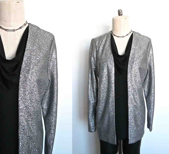 silver sparkly cardigan
