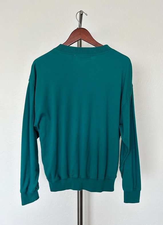 90's Members Only Henley Shirt Teal Green Long Sl… - image 9