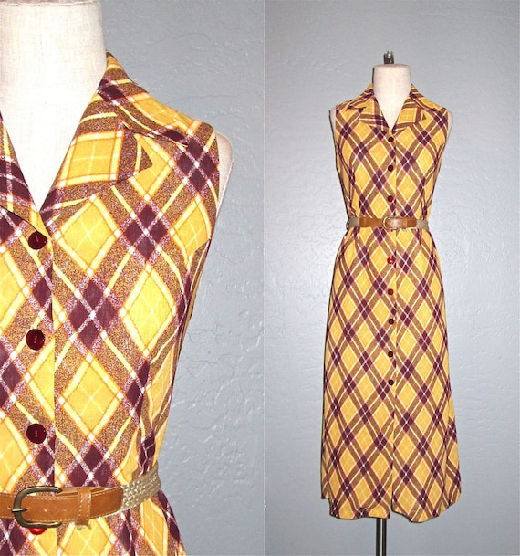 yellow plaid maxi dress