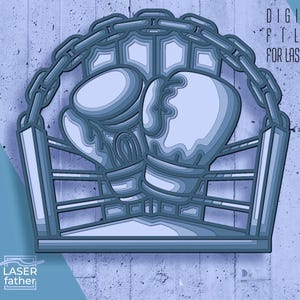 Diseño de boxeo en capas / Archivos AI, CDR, EPS, SVG / Archivo de corte láser 3D / Plantilla Glowforge / Proyecto Cricut DIY / Manualidades Xtool / Arte deportivo