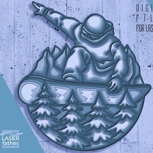 Layered Snowboarder Design | Ai, Cdr, Eps, SVG-Dateien | Laserschnitt | Snowboarding Vektor | Cricut Design | Pappmache | DIY-Projekte
