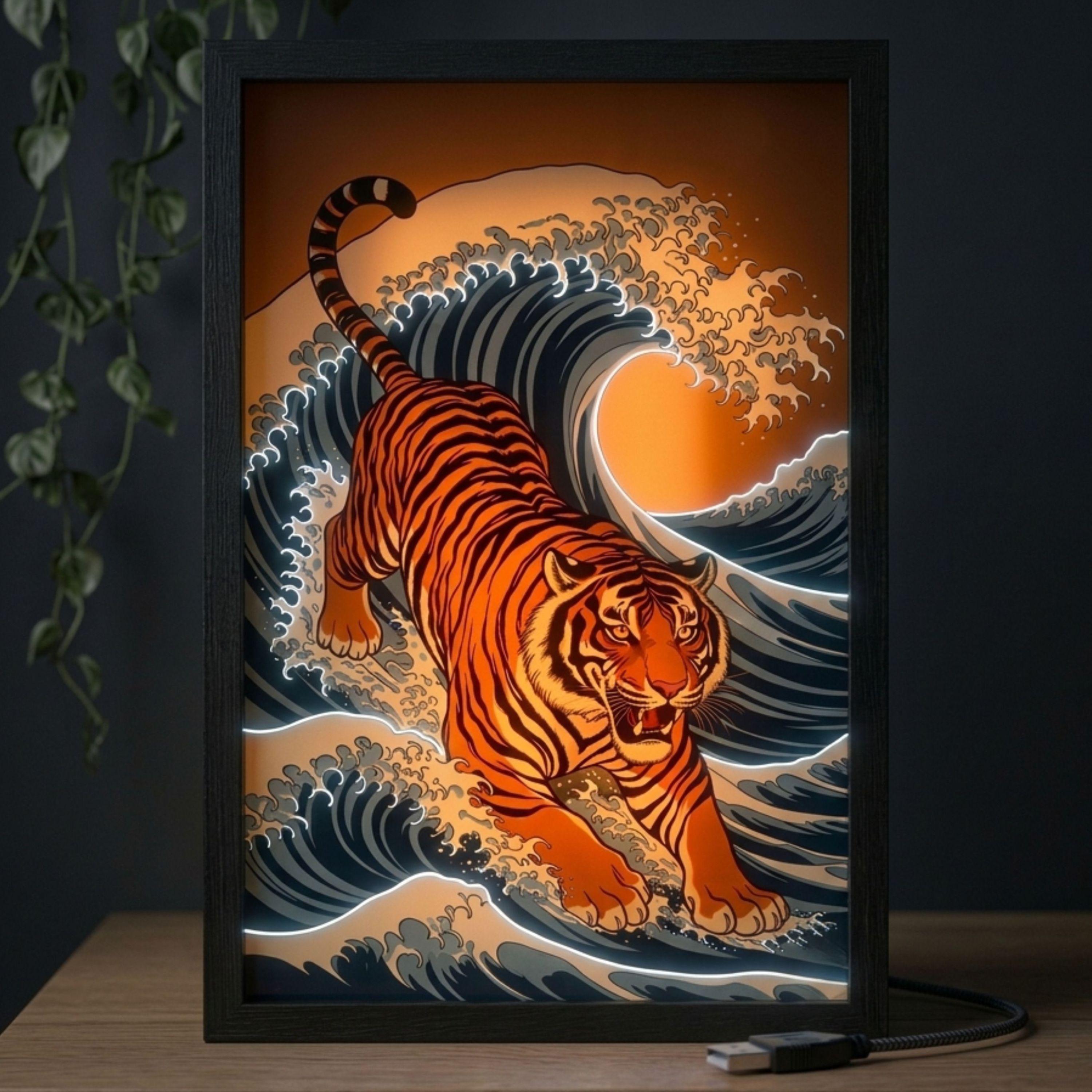 Vintage Tiger Lamp - Etsy