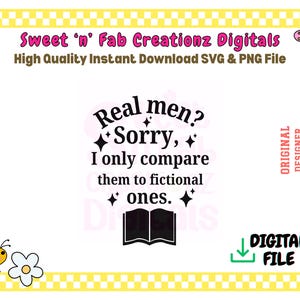 Real Men Sorry I, Trendy Book Lovers png, boek girly sticker UVDTF, sublimatie boekenliefhebbers, png