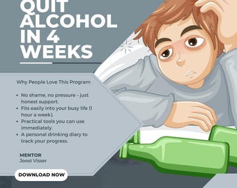 Quit Alcohol in 4 Weeks - Stop Drinking - Online Course - Reduce - Break - Drink less - Rethink Drinking - Lifestyle - Sleep - Self study