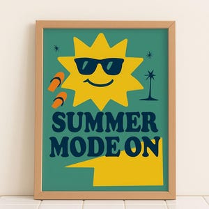 Modo verano activado, Arte mural de modo verano, Póster de arte mural de verano, Póster de arte mural, Arte decorativo para el hogar, Arte de verano, Arte, Póster, Póster de pared