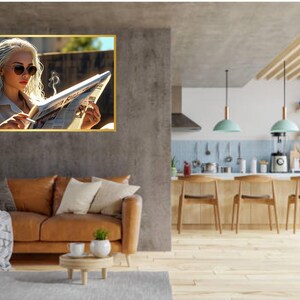 Mujer con estilo, arte mural, póster, mujer con estilo y color, mujer rubia con estilo, compra uno y llévate otro gratis
