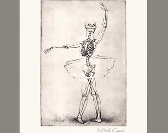 Anatomical Dancer blank note cards featuring etching entitiled 'Fourth Position'  by medical illustrator Beth Croce (set of 10)