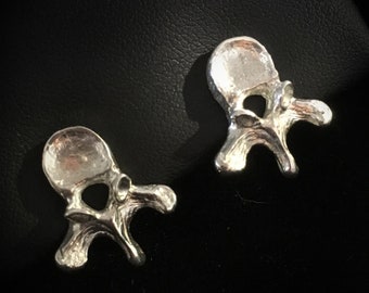 Vertebra Earrings in solid sterling silver - exquisitely detailed!