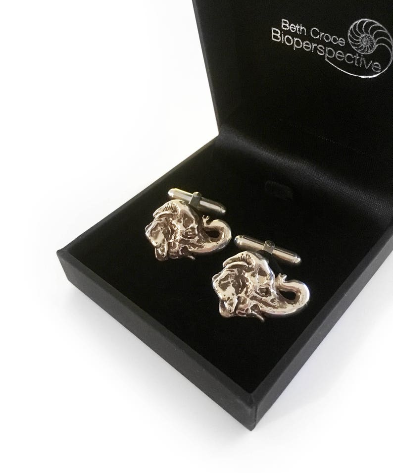 Lucky Elephant Cufflinks in Solid Sterling Silver