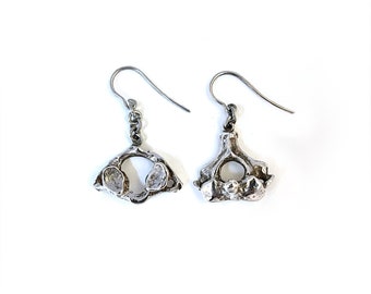 Uniquely Accurate Atlas and Axis Cervical Vertebra Earrings in solid sterling silver - limited edition