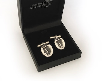 LISTEN eardrum / tympanic membrane anatomical cufflinks in solid sterling silver