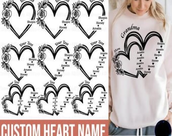 Custom Heart Name SVG: Personalized Cut File, valentine's day, love you, Customize lover name, Gift for her, valentine day gift Download,