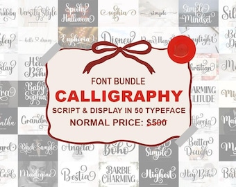 Paquete de fuentes caligráficas, fuentes caligráficas modernas, fuentes para bodas y Cricut, fuentes manuscritas, fuentes script, fuentes Cricut, fuentes cursivas, branding