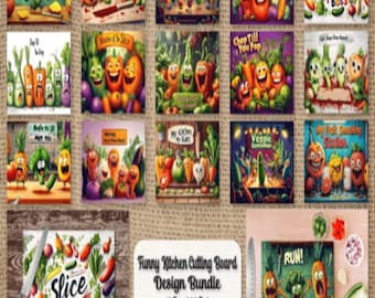 Funny Kitchen Cutting Board Designs Bundle: Sarcastic Cooking Quotes (PNG Digital Download