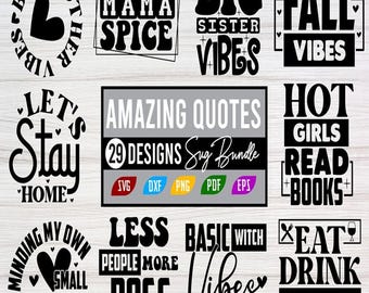 Amazing Quotes SVG Bundle, Motivational quotes Png Bundle, Inspirational Quotes, Printable Stickers, Positive Affirmations, Self Love svg