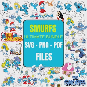 Smurfs PNG Bundle,The Smurfs SVG Bundle,Smurfs Birthday,smurfs svg png,Smurfs Cut Files,Mega Bundle, instant Download, Cartoon Bundle