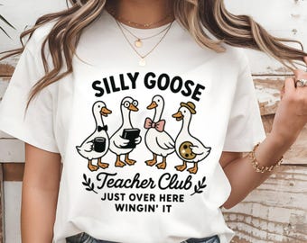 Silly Goose Teacher Club PNG, Silly Goose Png, Cute Animal Club Png, Teacher Gift Sublimation Design, Teacher Png, Funny Back to School PNG