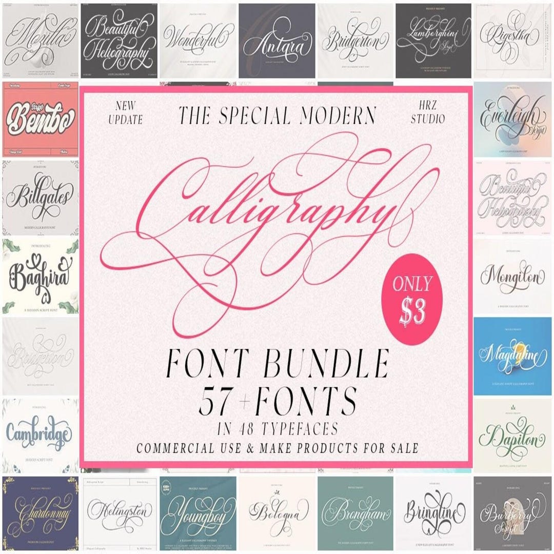 The Special Modern Calligraphy Font Bundle, Wedding Font Bundle ...