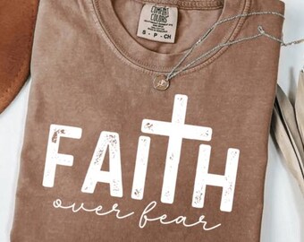Faith over Fear SVG, Christian Shirt SVG Png, Elegant Christian Faith, Bible Verse svg, Scripture svg, Religious Png, Positive Quote Svg