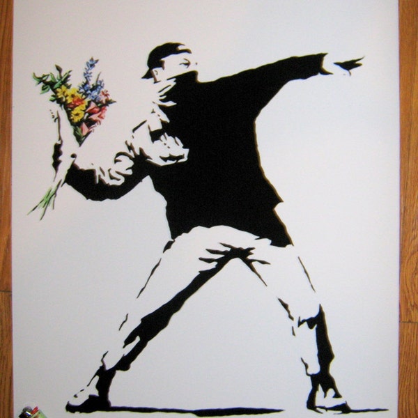 Banksy Custom Print / Poster 18x24 - Flower Bomb