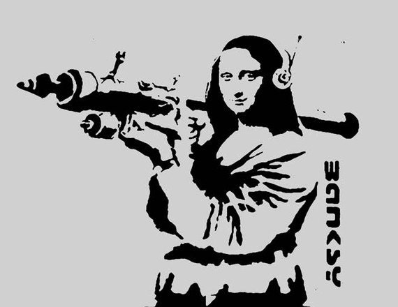 stencils templates crafts banksy mona lisa rocket