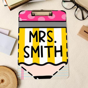 Personalized Teacher Acrylic Clipboard, Pencil Teacher Clipboard,  Back To School Teacher Gift, Teacher Appreciation Gift, End Of Year Gift