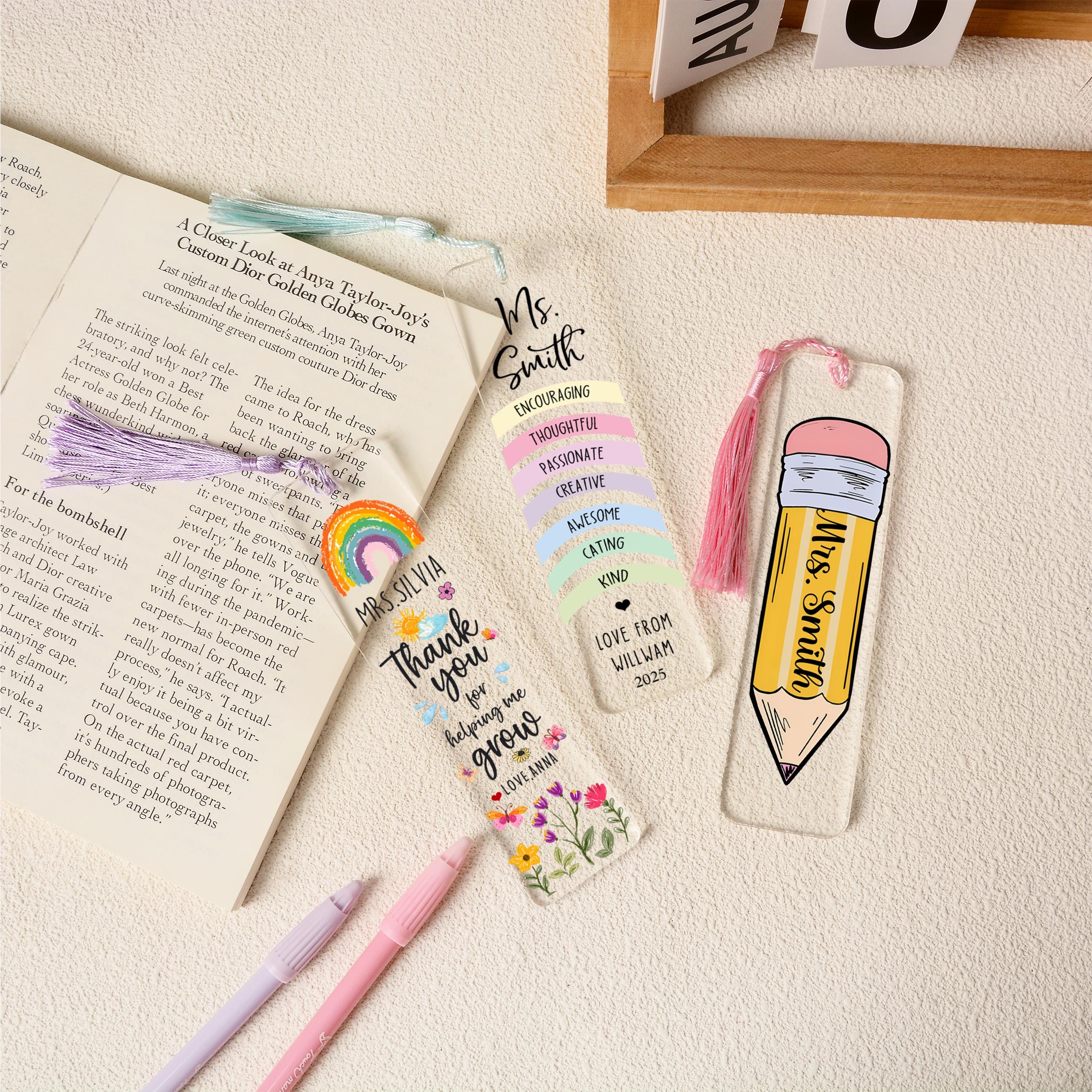 Personalized Teacher Appreciation Bookmark,thank You Gifts for Teacher ...
