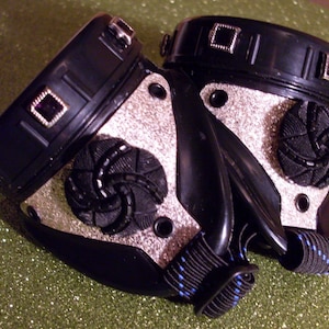 Burning Man Goggles Glamor in Silver and Black