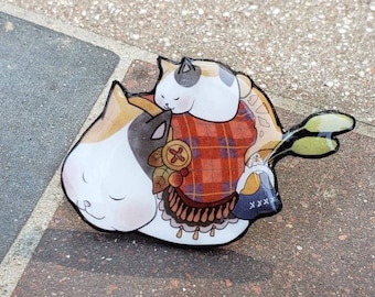 FFXIV Fat Cat Nap pin/magnet