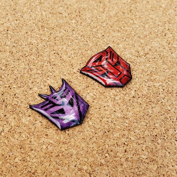 Transformers Autobot and Decepticon Insignia Pins/Magnets