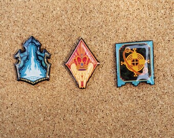 FFXIV City-state flag pins/magnets - Crystarium, Eulmore, Bozja