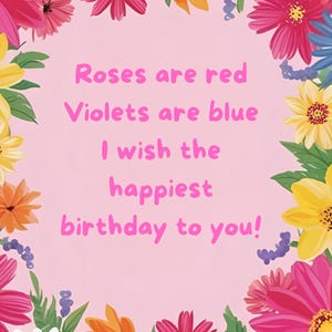 Carte d'anniversaire avec message (carte virtuelle)