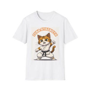 Cat Karate T-Shirt: Funny Pet Lover Gift, Softstyle Cotton Tee