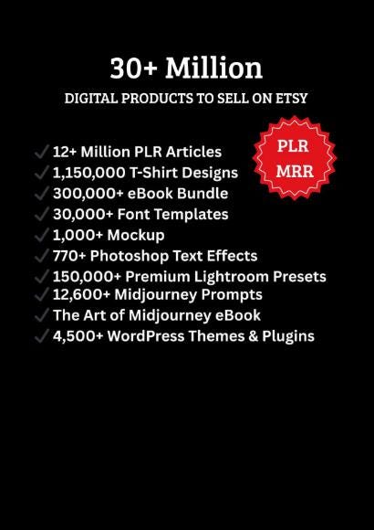 30+ Million Digital Products Mega Bundle | PLR & MRR Rights - Etsy
