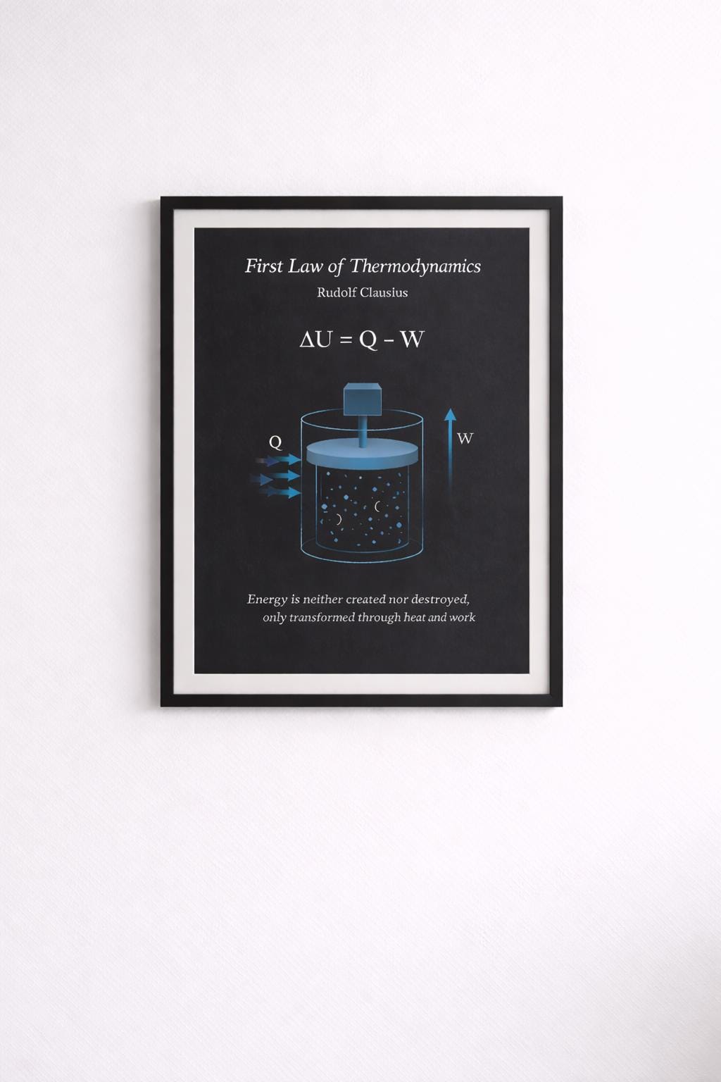 Physics Science Equation Print – First Law of Thermodynamics Minimalist ...