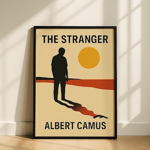 The Stranger Book Poster, Albert Camus, The Stranger Poster, The Stranger Print, Book Posters, Book Art, Canvas Print, Literary Gifts