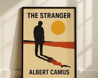 The Stranger Book Poster, Albert Camus, The Stranger Poster, The Stranger Print, Book Posters, Book Art, Canvas Print, Literary Gifts