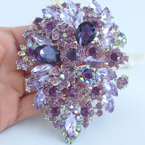 10 cm charmig blombrosch med hänge och österrikiska kristaller, balsmycken ET03905M