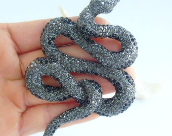 4.0 Inch Unique Animal Snake Brooch Pin Pendant Rhinestone Crystals ET05847M