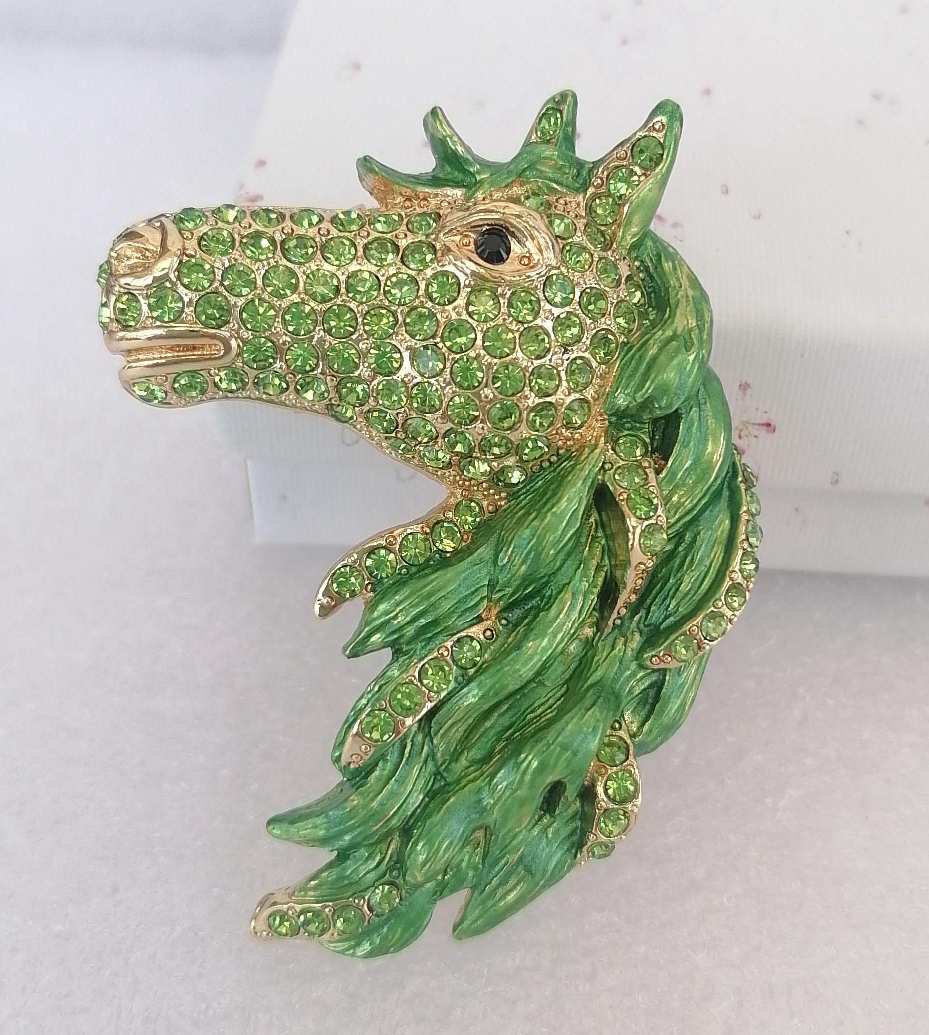 2.8 Inch Unique Animal Horse Brooch Pin Pendant Rhinestone