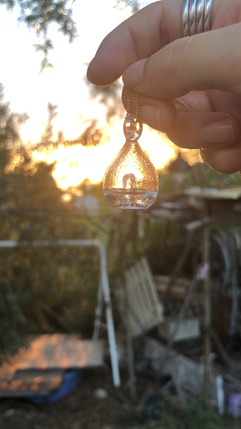Holy Water Glass Necklace Bottle Necklace Religious Jewelry Etsy