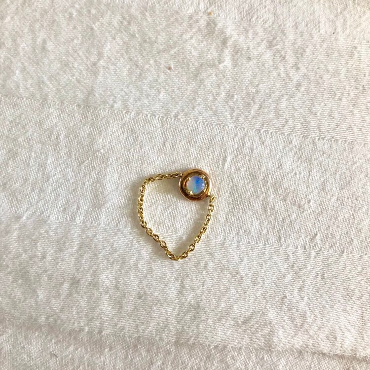 Opal Chain Ring 14K Gold Genuine Australian Opal Ring Gifts | Etsy