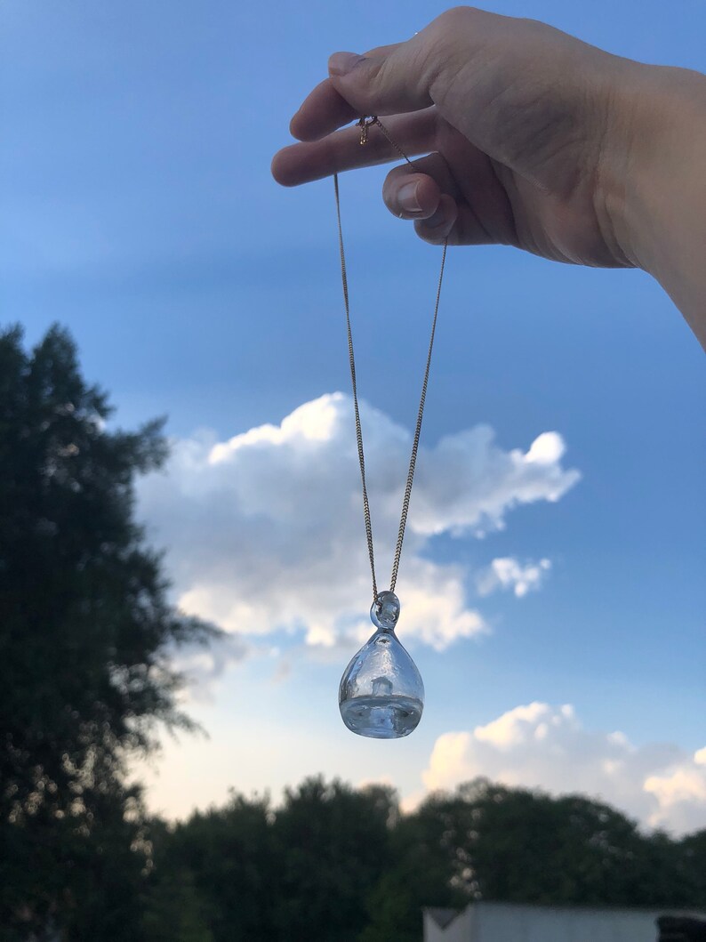 Holy Water Glass Necklace Bottle Necklace Religious Jewelry Etsy