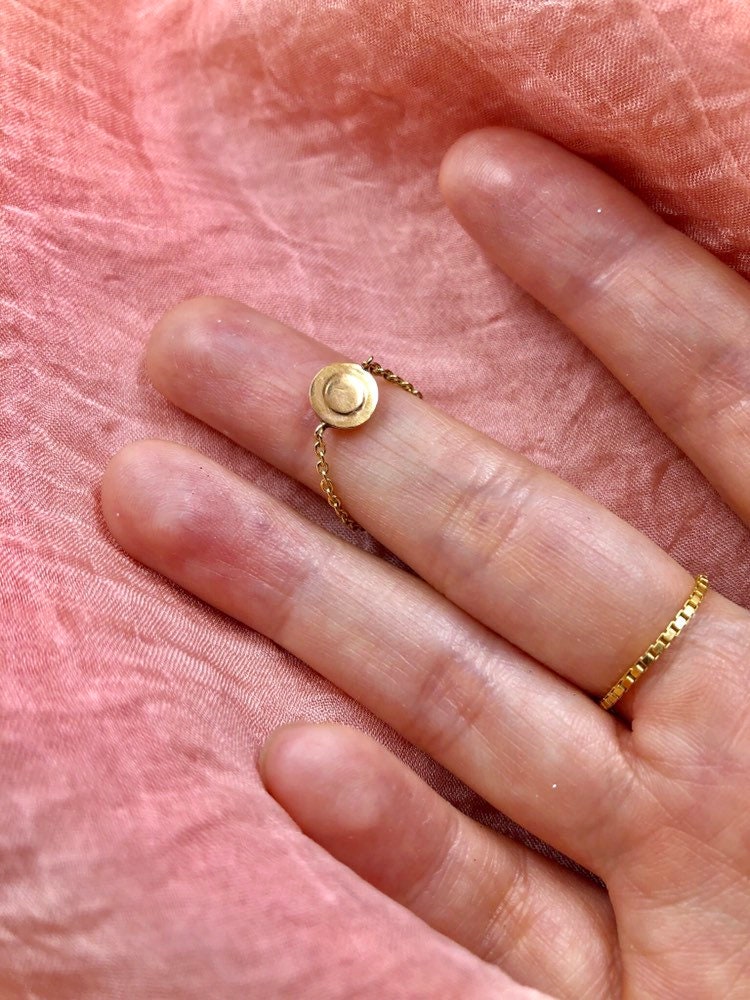 Opal Chain Ring 14K Gold Genuine Australian Opal Ring Gifts | Etsy