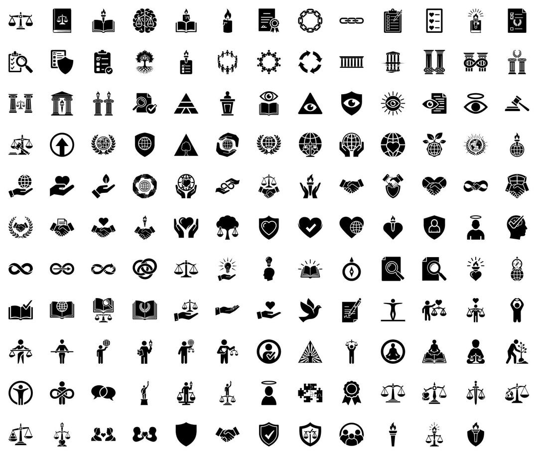 Ethics & Justice Icon Set | Compliance, Law (SVG, PNG, JPG) - Etsy