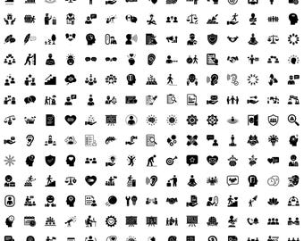 Soft Skills SVG Icons Bundle: Mindfulness, Leadership Clipart for Digital Use