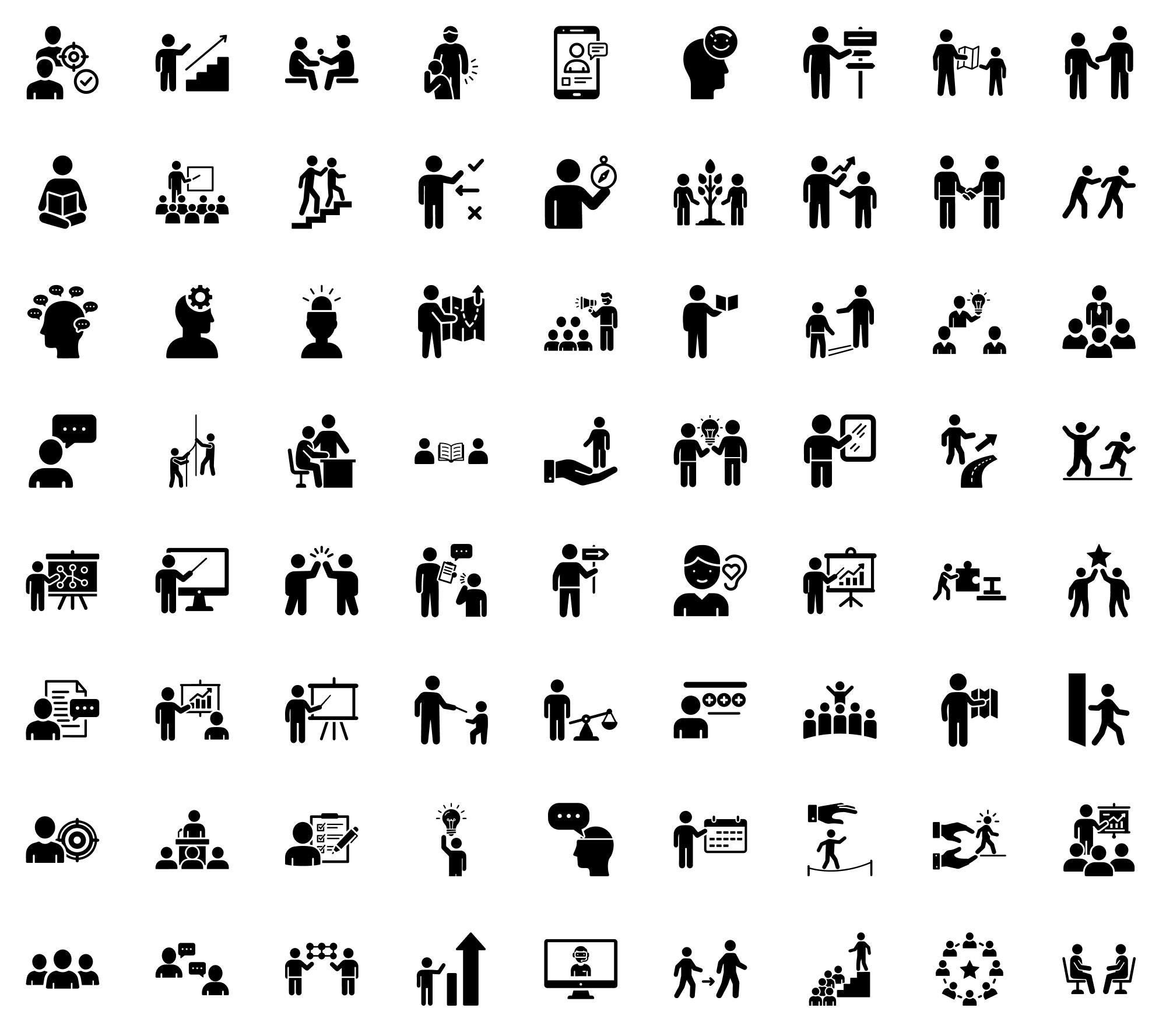 Mentorship & Coaching Icon Pack: 70+ Leadership SVG Vectors (Digital Download)