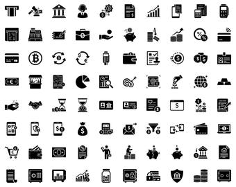 Fintech Icon Pack: 80+ Minimal Banking & Finance Vector Icons (SVG Digital Download)