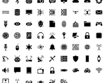 Icônes SVG de technologie : IA, codage, RV, conception de sites Web (téléchargement numérique)