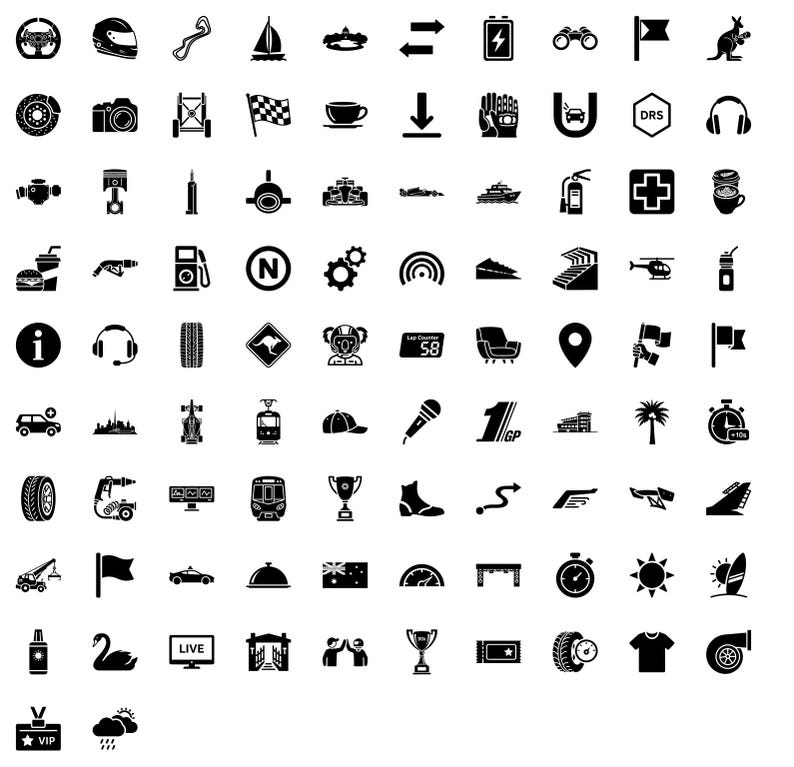 Icon F1 Racer F1 Melbourne 2026 Icon Bundle, Formula 1 Racing Graphics (SVG PNG JPG ...